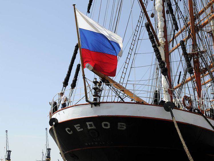  Russian sail training ship Sedov at Hamburg port