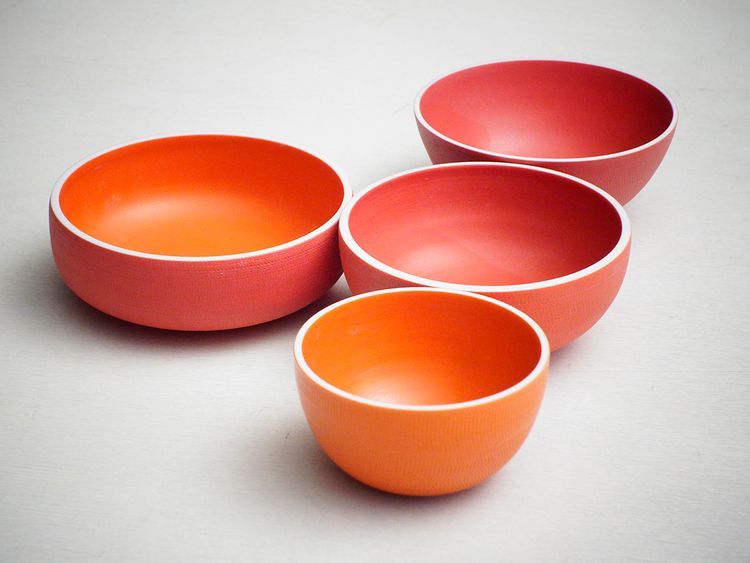 Kap-Sun + Si-Sook Hwang + Kang, Red Bowls, Porcelain