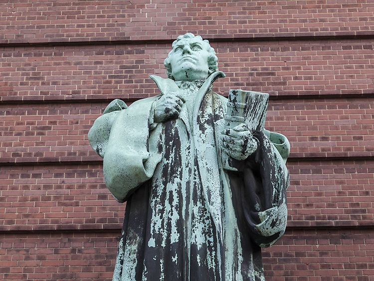  Martin Luther statue in Hamburg, Germany