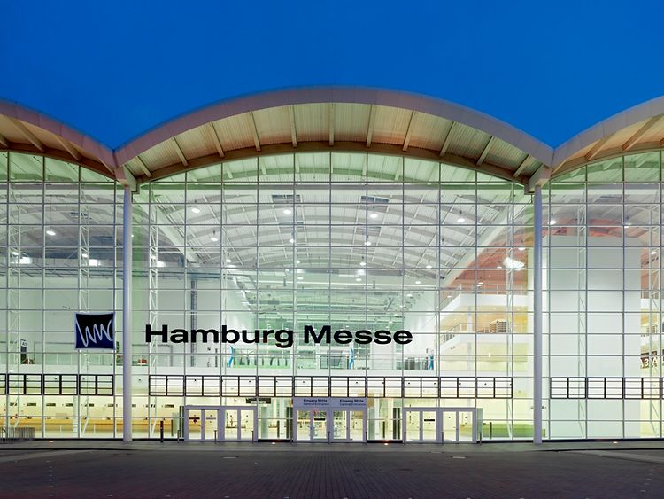  The main entrance of Hamburg's Messehallen convention centre