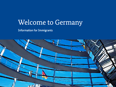  Brochure cover: Welcome to Germany – Information for Immigrants