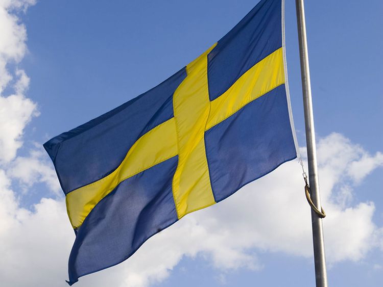  Swedish flag at Hamburg port