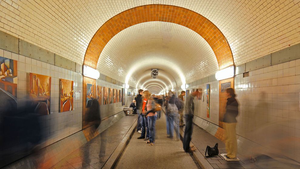 Walk under the water - visit the Old Elbe Tunnel