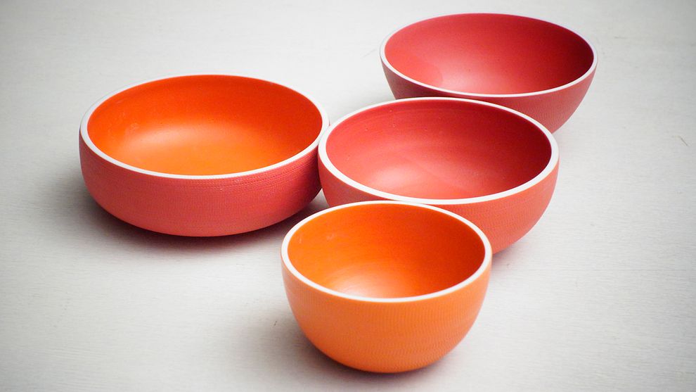 Kap-Sun + Si-Sook Hwang + Kang, Red Bowls, Porcelain