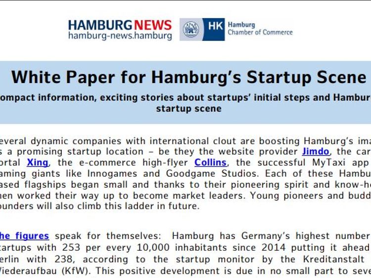  Screenshot White Paper for Hamburg's Startup Scene