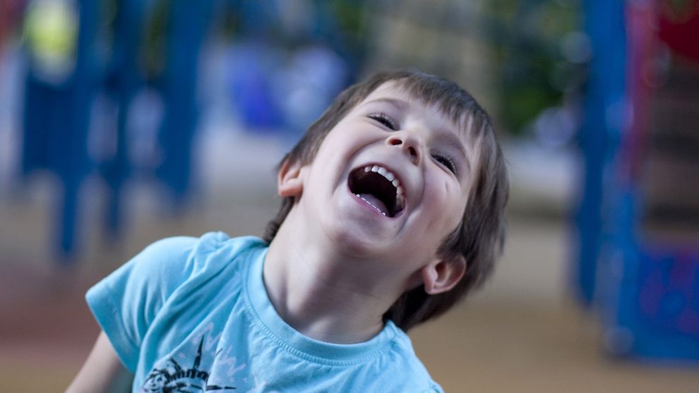  A happy kid at a playground 