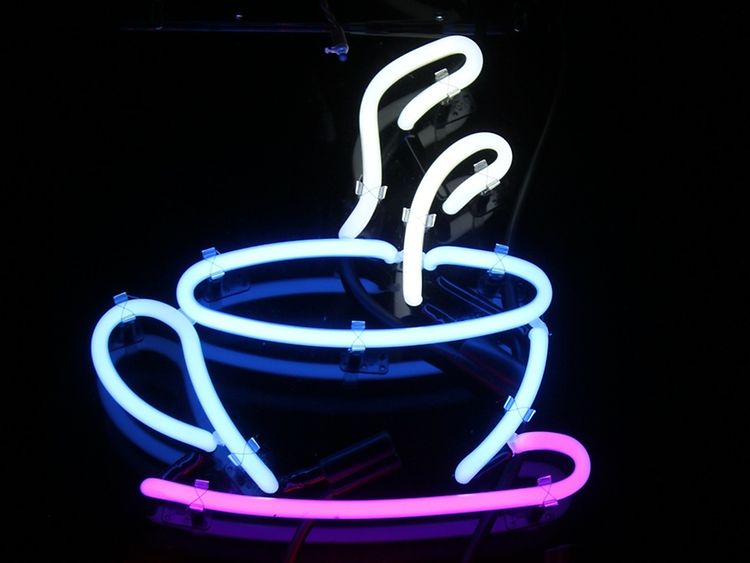  Neon sign advertising coffee